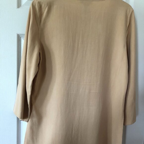 Butter Beige Kaftan Style Silk Blouse - Picture 3 of 10